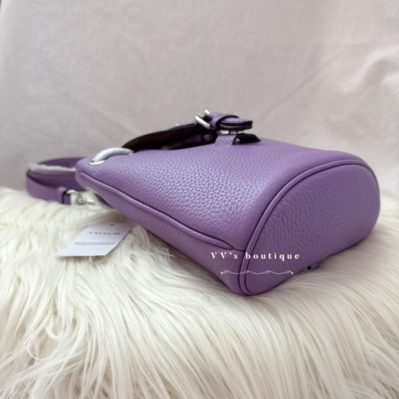 NWT Coach Amelia Convertible Backpack Crossbody Pebble Leather Iris Purple CL408 - Picture 5 of 12